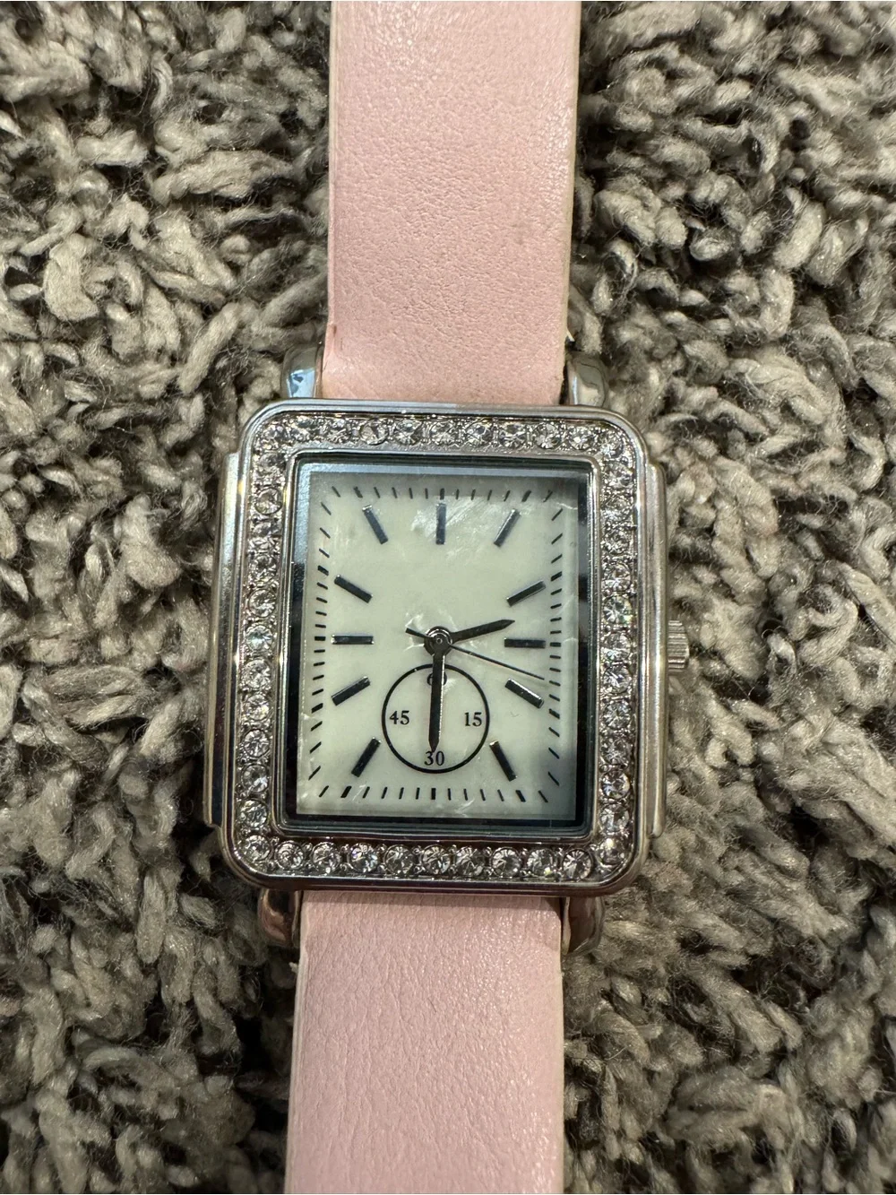 Pink rhinestone watch